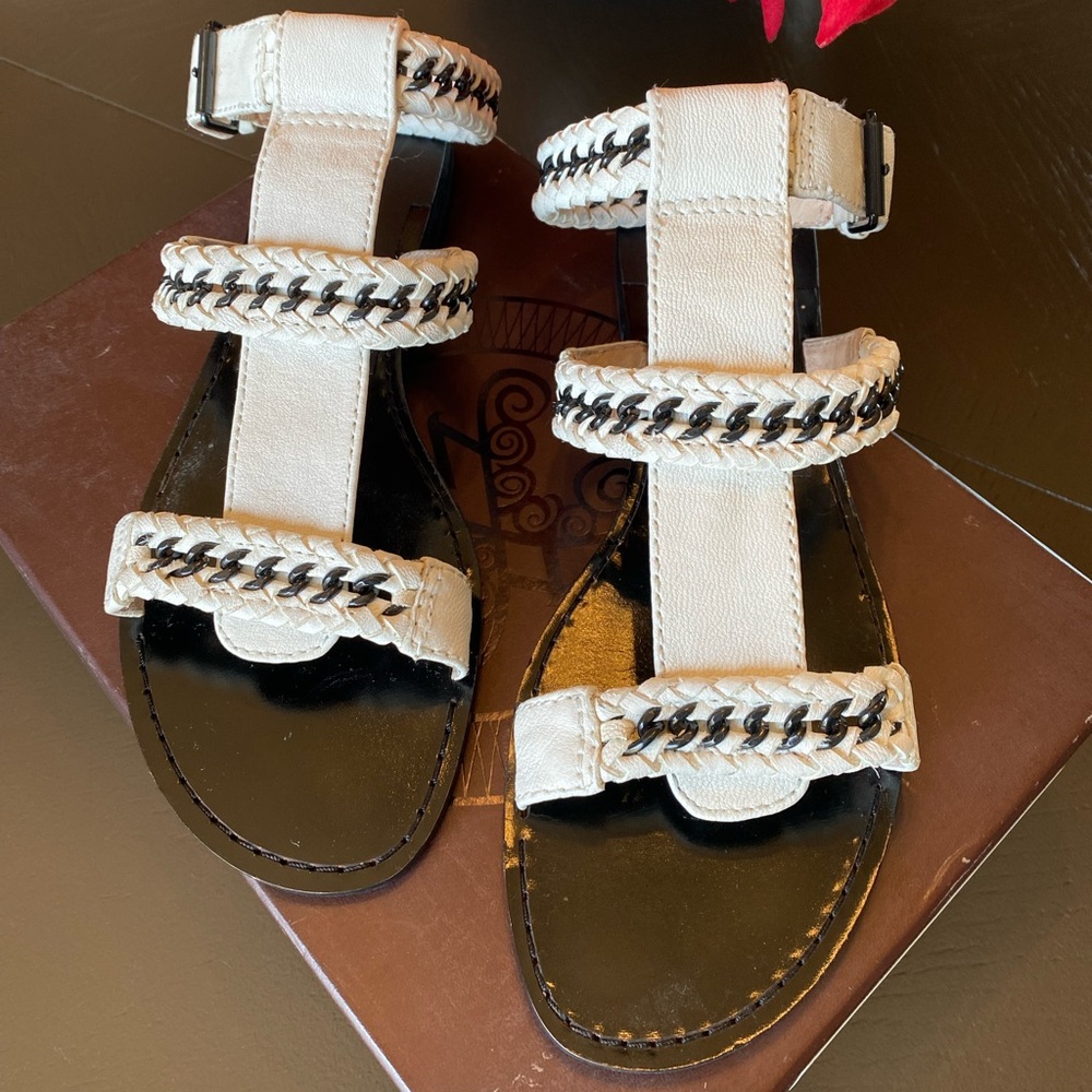 Charles David Ingrid Ivory Desert Calf Leather Sandals